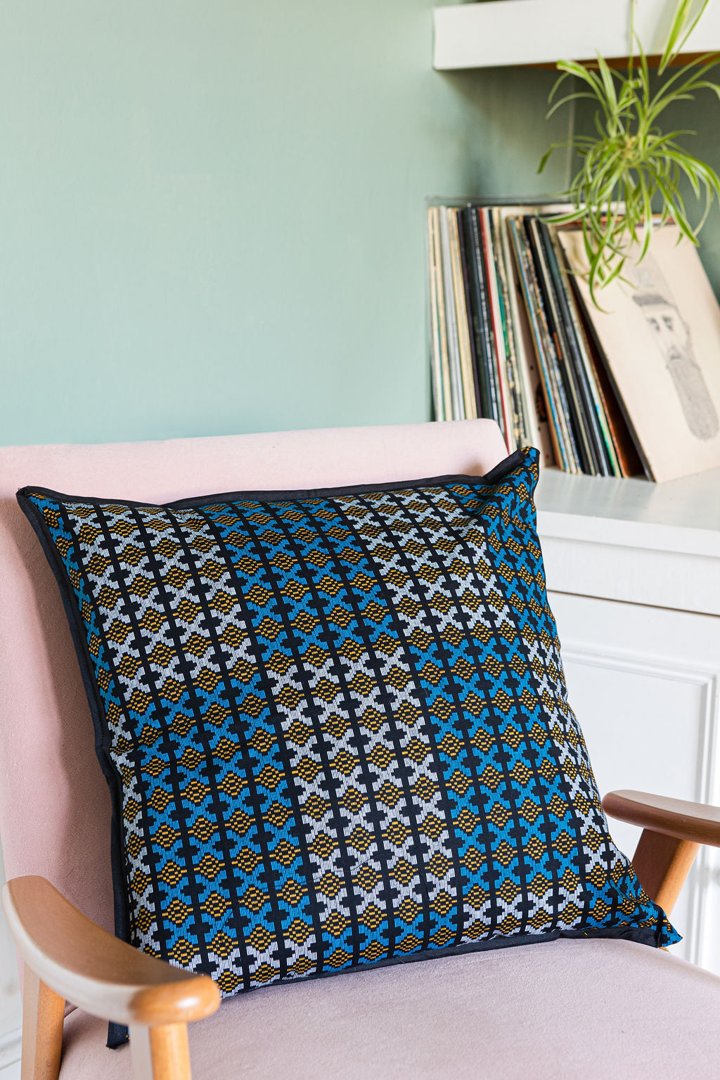Blue Textured Cushion