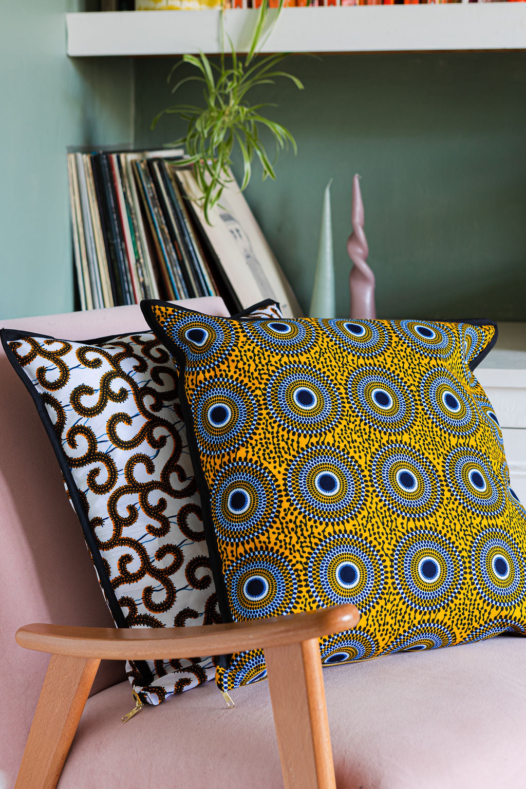 Yellow Record Cushion