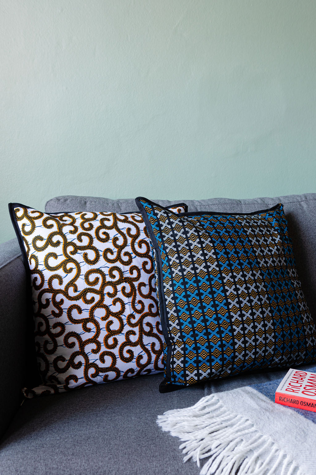 Blue Textured Cushion