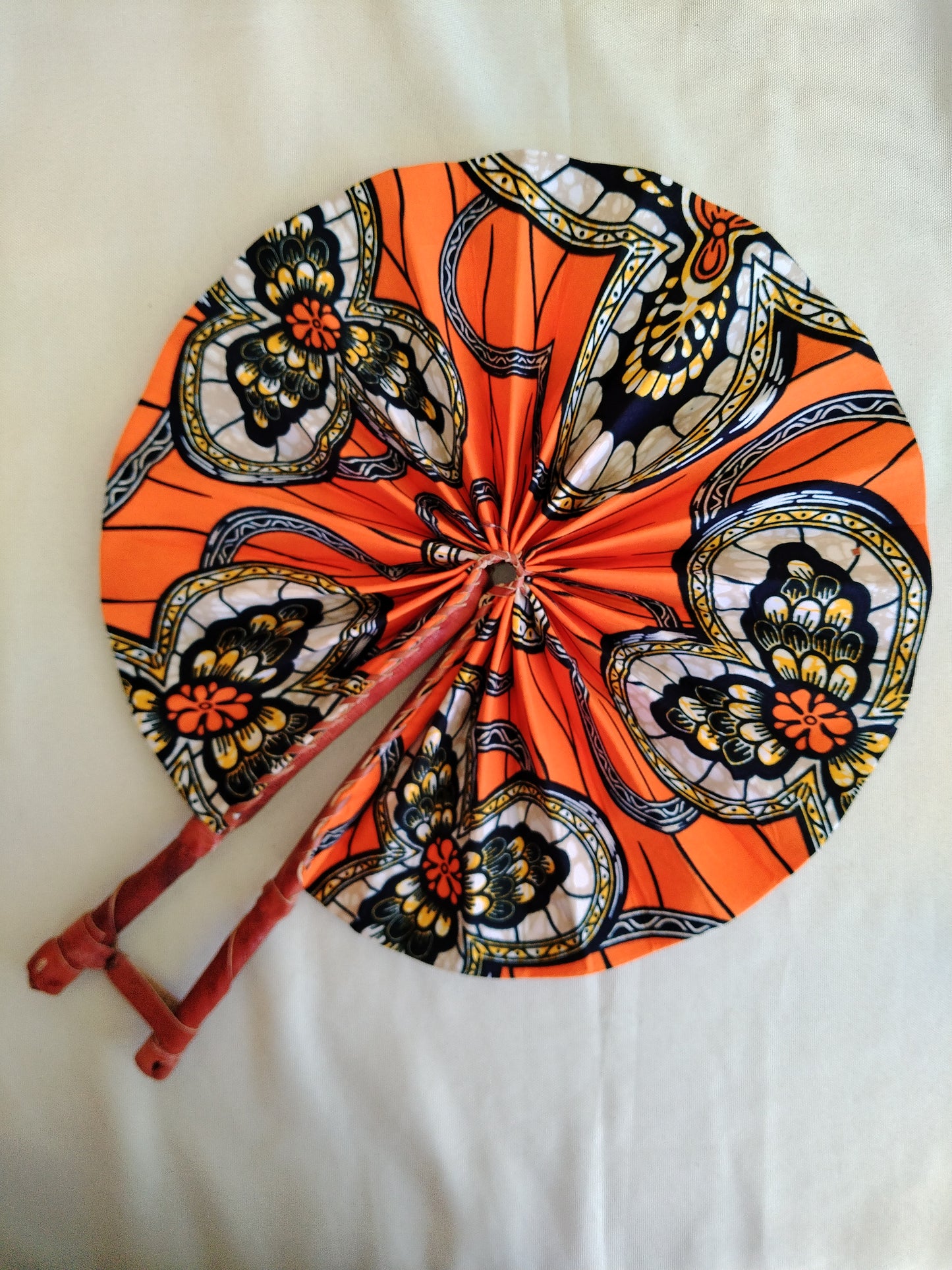 Leather Trim Folding Hand Fan