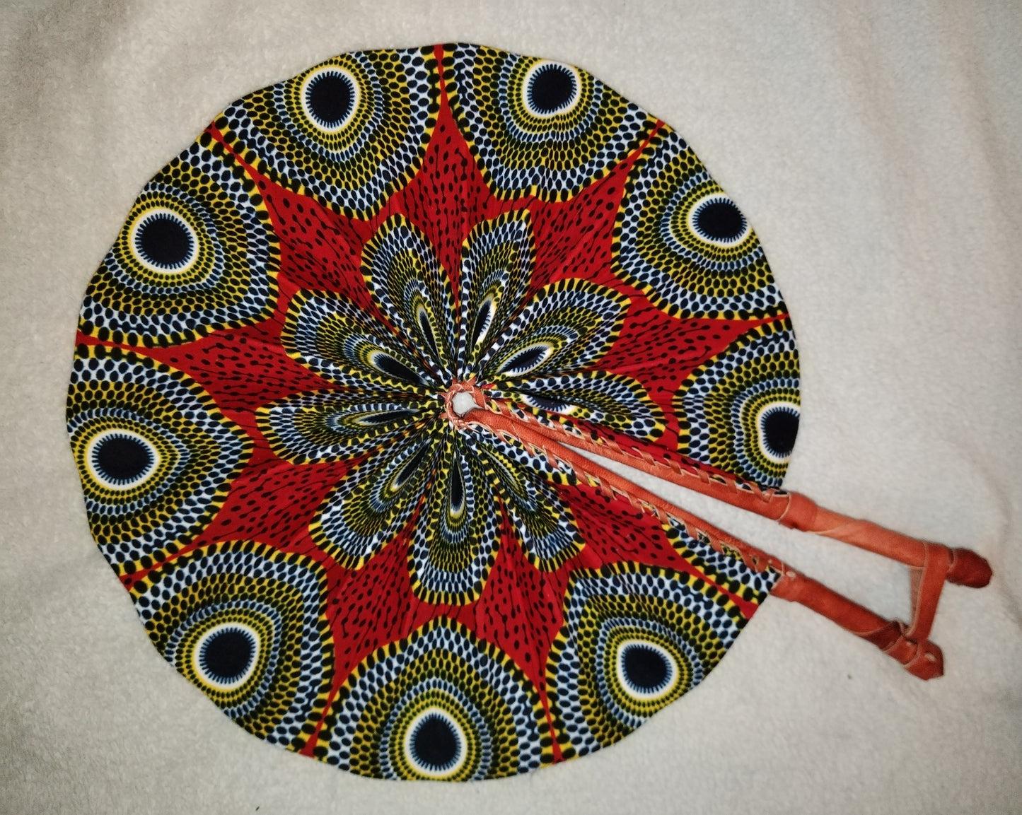 Leather Trim Folding Hand Fan